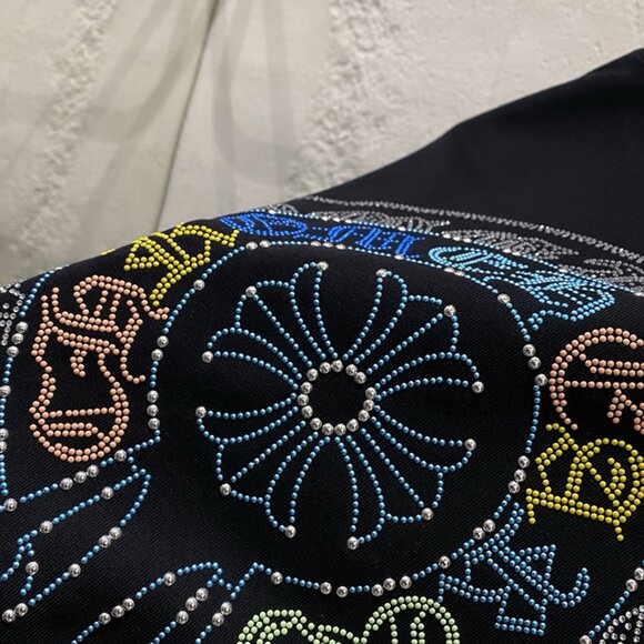 Chrome Hearts Rhinestone Black Long Sleeve T-Shirt - Picture 3 of 7